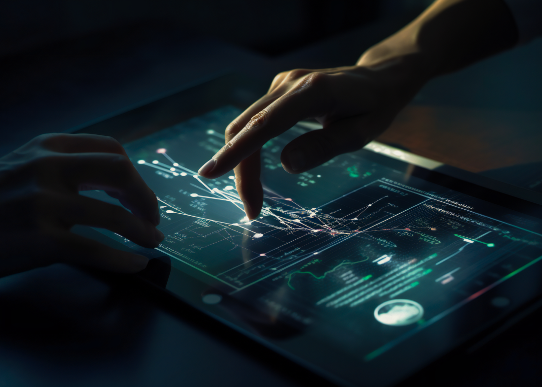 Analytics dashboard with touch interaction
